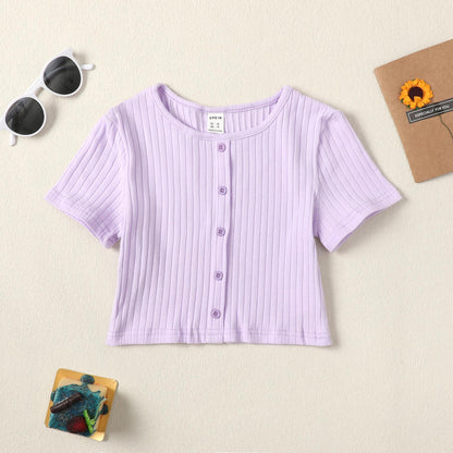 Kid Clothes Girl Clothes Short Sleeve Top JIT7175945