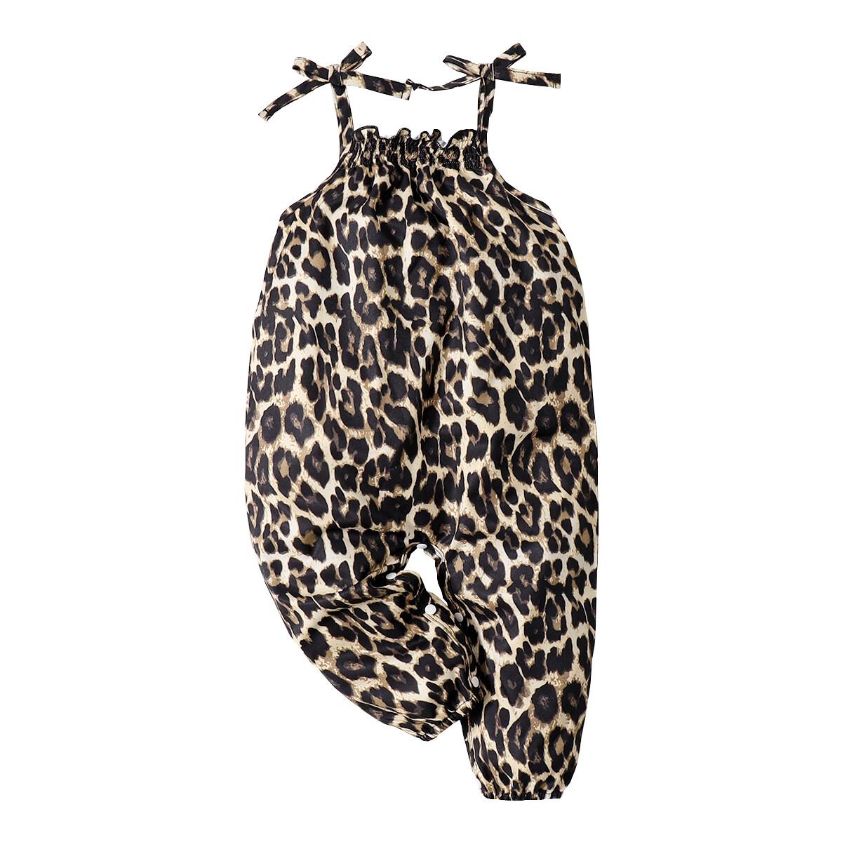Infant Baby Girl Clothes Strap Pants Outfits Infant Baby Girl One Piece Jumpsuit Leopard Bodysuit22101109-1