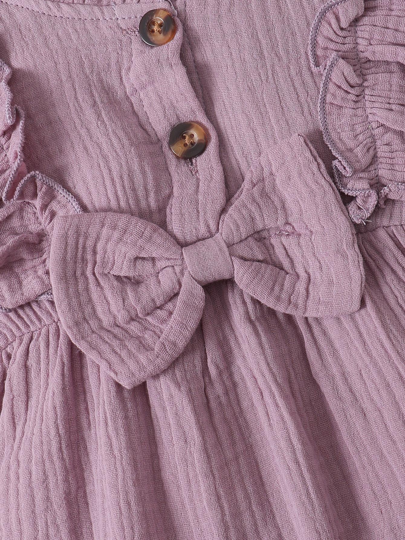Baby Girls Dress Long Sleeve Bow Winter Dress Grace Dress Purple 22010055-4