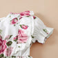 Baby Clothes Baby Girl Pink Floral Ruffle Short Sleeve Dress 212111338