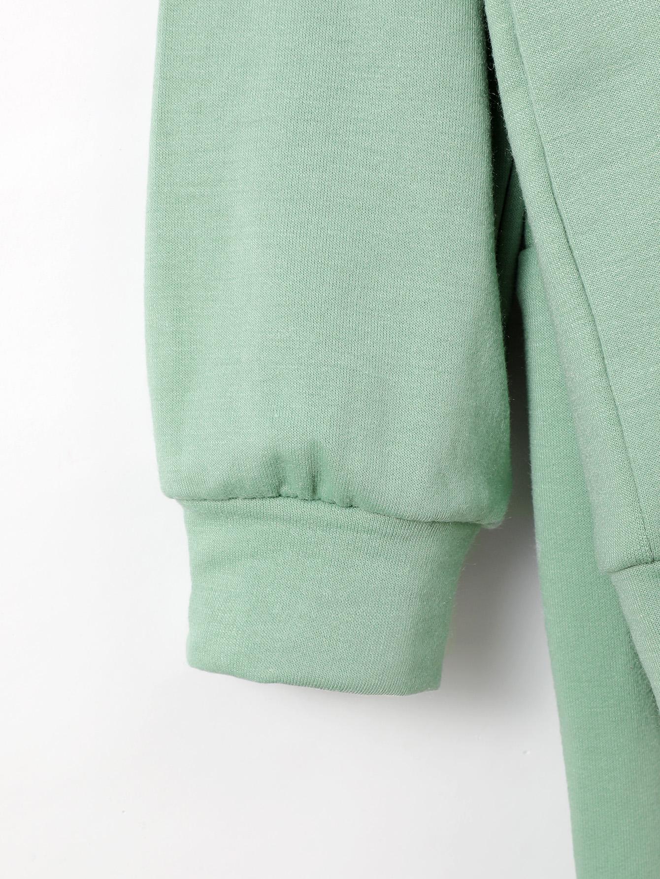 Kids fashion Boys Outfits Solid Color Long Sleeve Pants 2Pcs Clothes Set Green 112206301