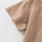 Kid Fashion Ready Stock Boys Clothes Boys Outfits Summer Turn-down Collar Pocket Shirts Shorts 2PCS Brown,622120001