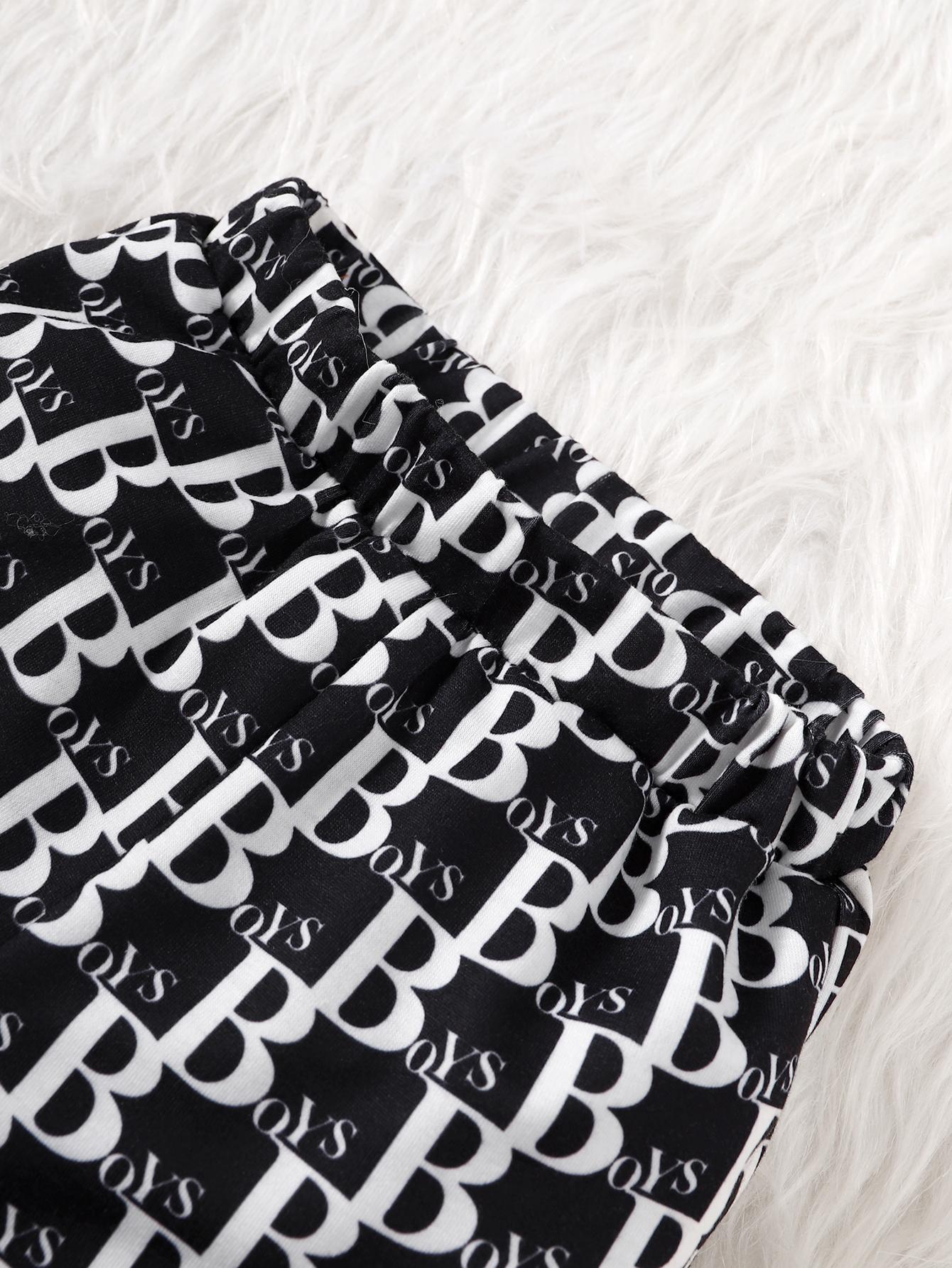 Baby Boys Outfits Stylish"B" Long Sleeve Pants 2Pcs Winter Clothes Set Black WJ212209002