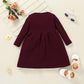 Baby Girls Dress Long Sleeve Pure Color One Piece Winter Dress SH10967
