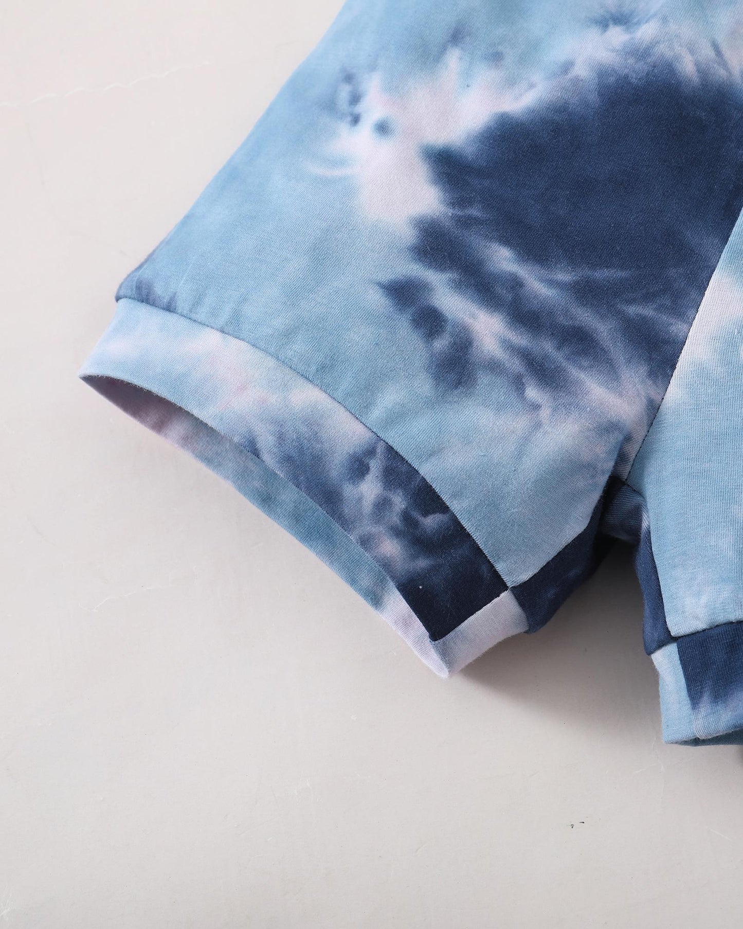 Kids fashion Boys Clothes Ready Stock Tie-dye Shirt Shorts 2Pcs Summer Outfits Blue 12109015-3
