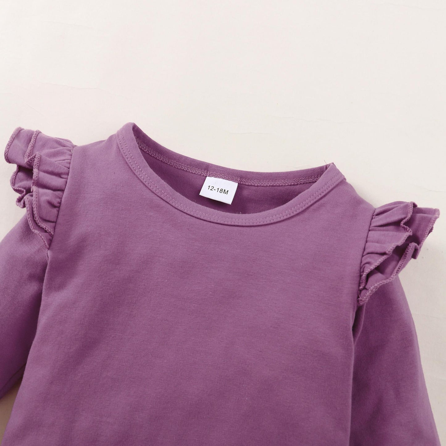 Baby Girls Outfits Ruffle Sleeve For Winter Floral Print Pants Headband 3Pcs OOTD Purple 112206036