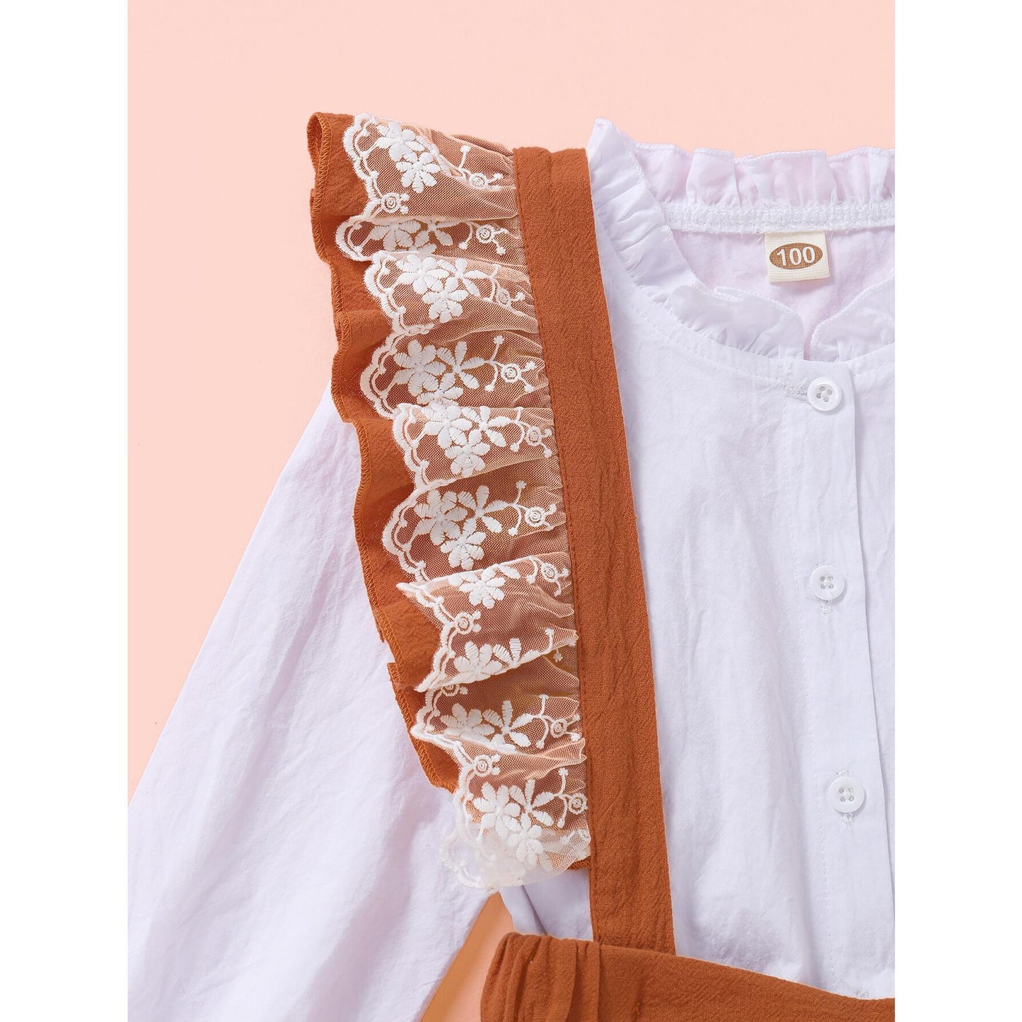 Baby Girl Clothes Baby Girl 2PCS Outfits Long Sleeve Shirt Top Ruffle Strap Skirt Suspender Dress Clothing Set WL20071288