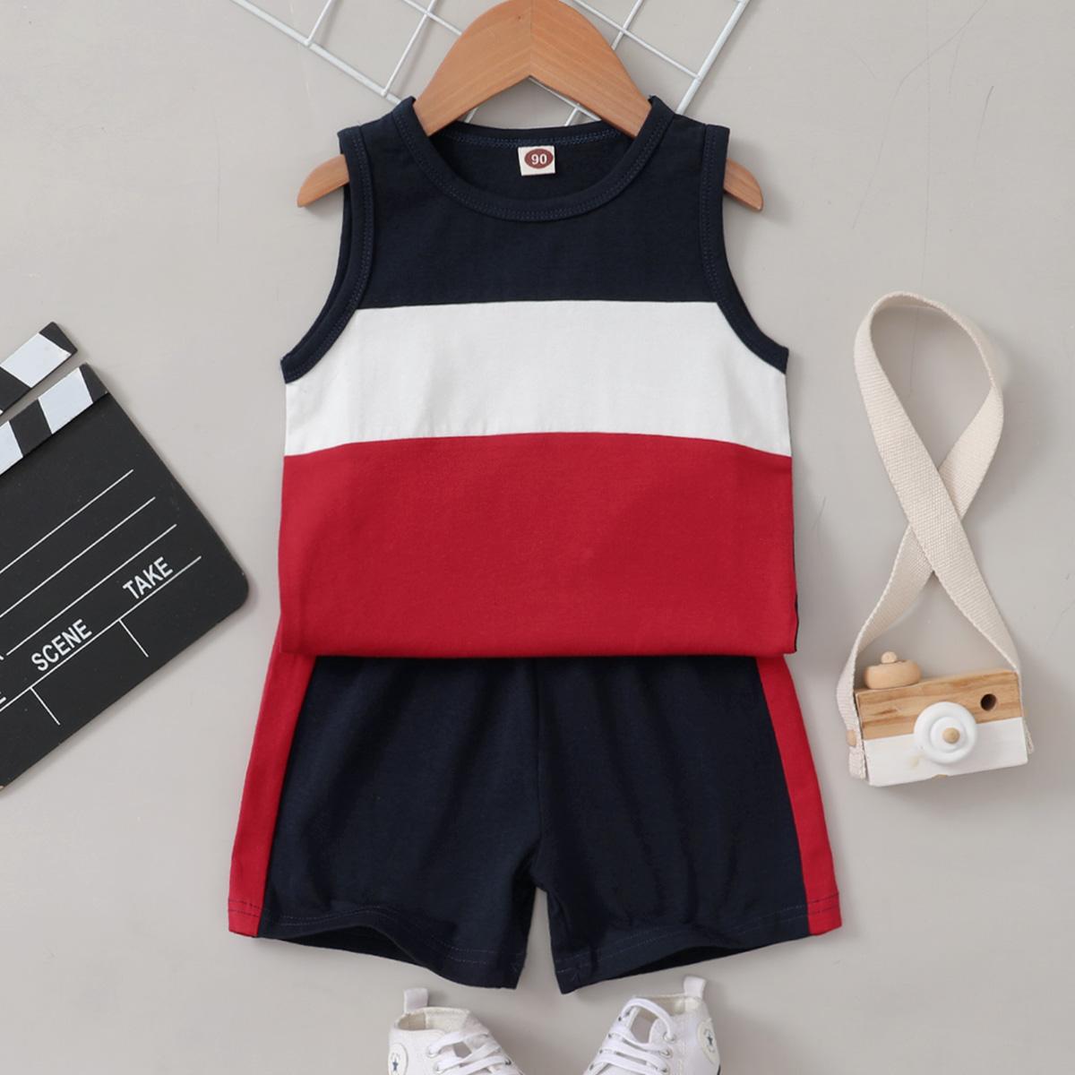 Baby Clothes Baby Boy Multicolor Short Sleeve T-shirts And Black Shorts WL2005951