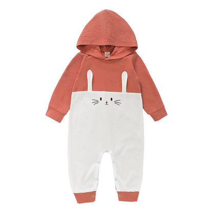 Infant Baby Girl Clothes Toddler Baby Girl Romper Jumpsuit Long Sleeve Hooded Jumpsuit Baby Girl One Piece Overall Pants Orange WL20071281