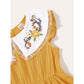 Kid fashion Girl Dress Floral Collar Sleeveless Dress Girl Summer Dress Casual Dress Yellow YC1912421