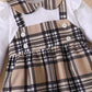 Kids Fashion Girls Dress Barbary Style Fake Two Pieces Plaid Ruffle One Piece Party Dress White 122210302