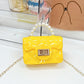 Kids fashion Girls'  Pearl Jelly Handbag Sweet and Versatile PVC Lingge Chain Zero Wallet B2304111