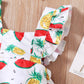 Kids fashion Girls Clothes Sleeveless Summer Bodysuits With Headband 2Pcs Ready Stock Set 22104770
