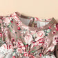 Baby Girls Romper Dress Floral Ruffle One Piece Winter Dress Brown BL22110685