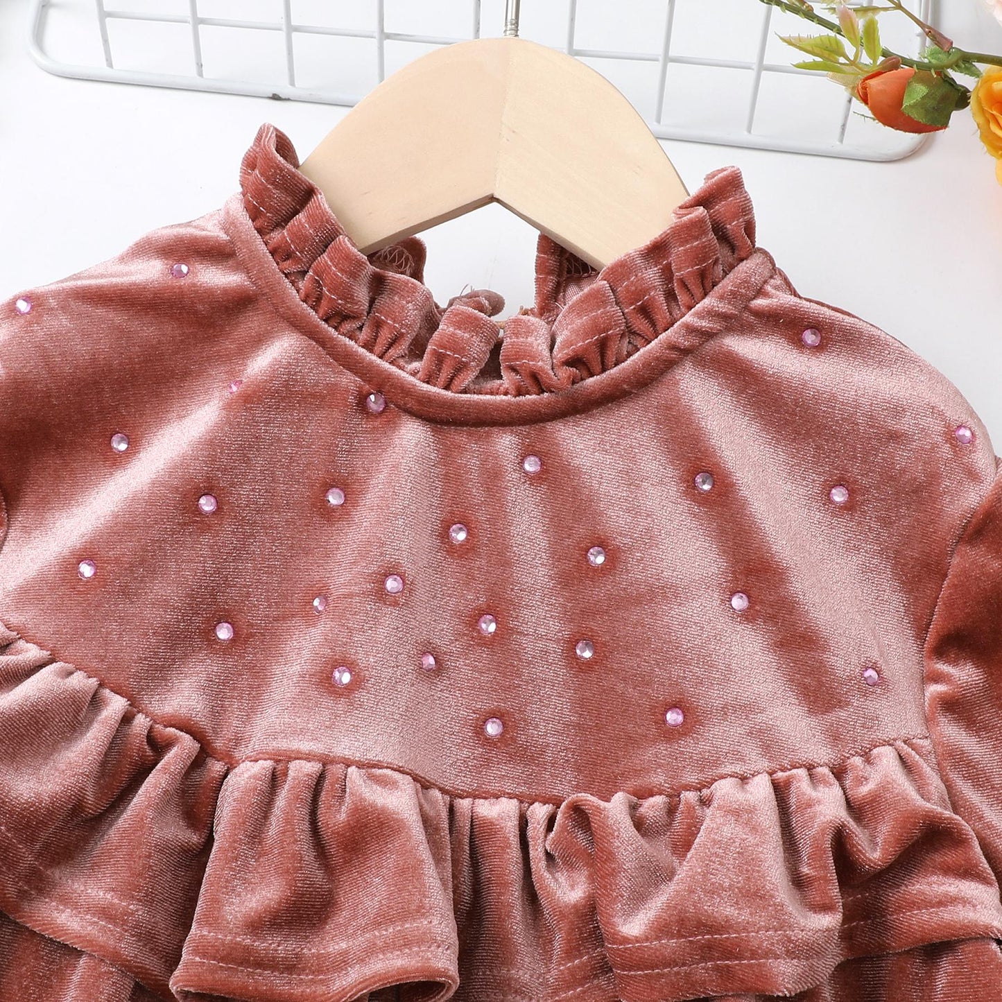 Kid Clothes Girl Clothes Velvet Dress 8425365
