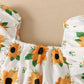 Kid fashion Girls Clothes Girls OOTD Sleeveless Sunflower Tops Shorts 2Pcs Summer Outfits Yellow 12110049
