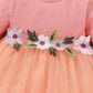 Newborn Baby Girl Fall Clothes Baby Girl Dress Long Sleeve Floral Dress Rib Dress Baby Girl Tulle Dress Party Dress Pink WL2003373-1