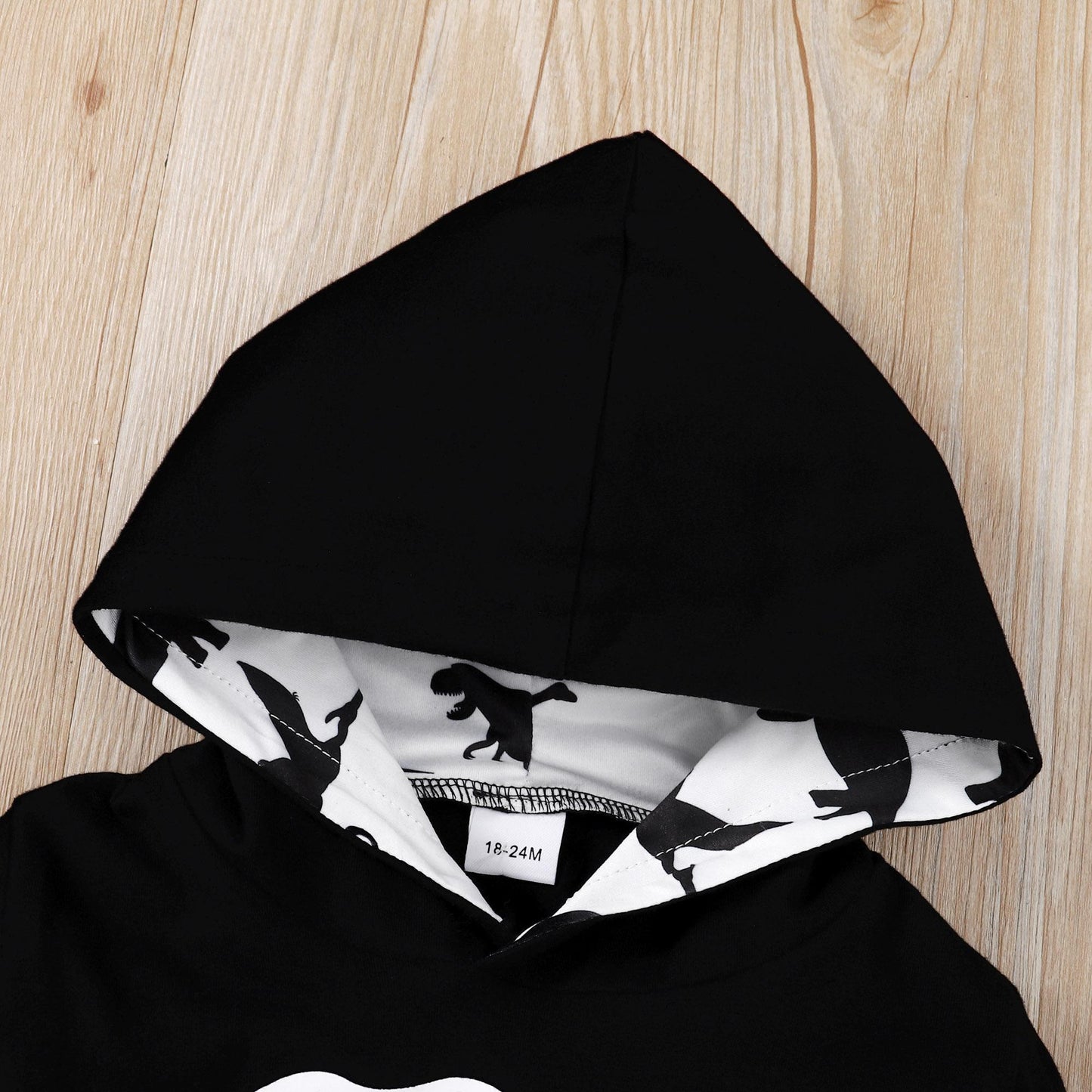 Baby Boys Clothes Baby OOTD Dinosaur Hooded Pants 2Pcs Outfits For Winter Black 222060041