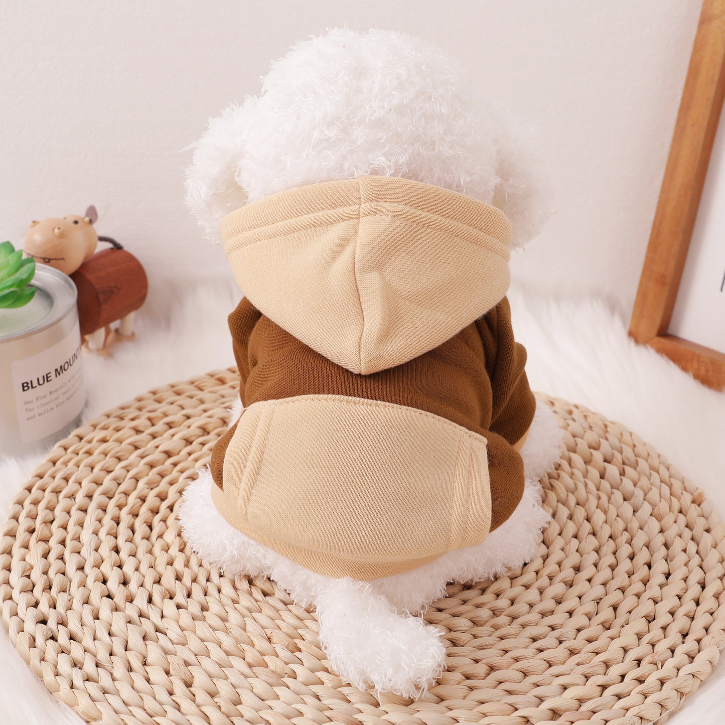 Pet Dog and Cat Clothes Pet Fashion Hoodie with Pockets Brown HA32108006-1