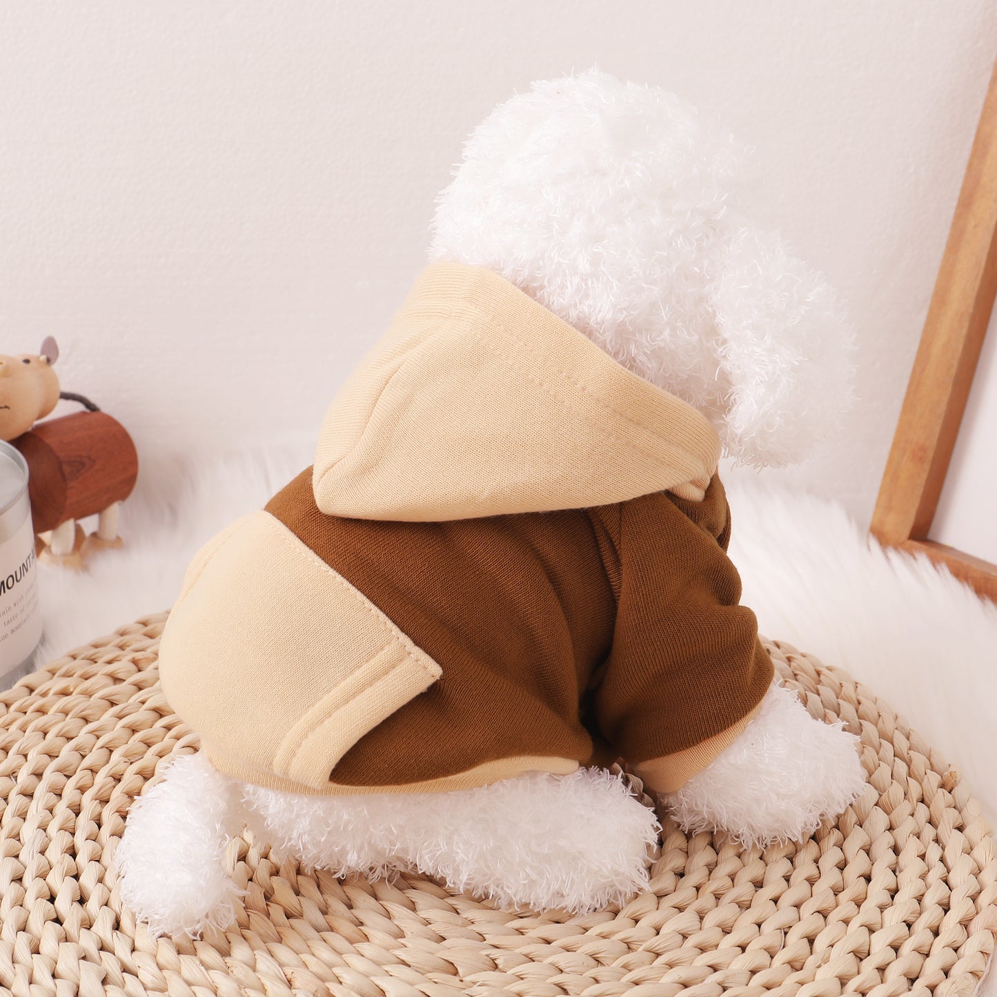 Pet Dog and Cat Clothes Pet Fashion Hoodie with Pockets Brown HA32108006-1