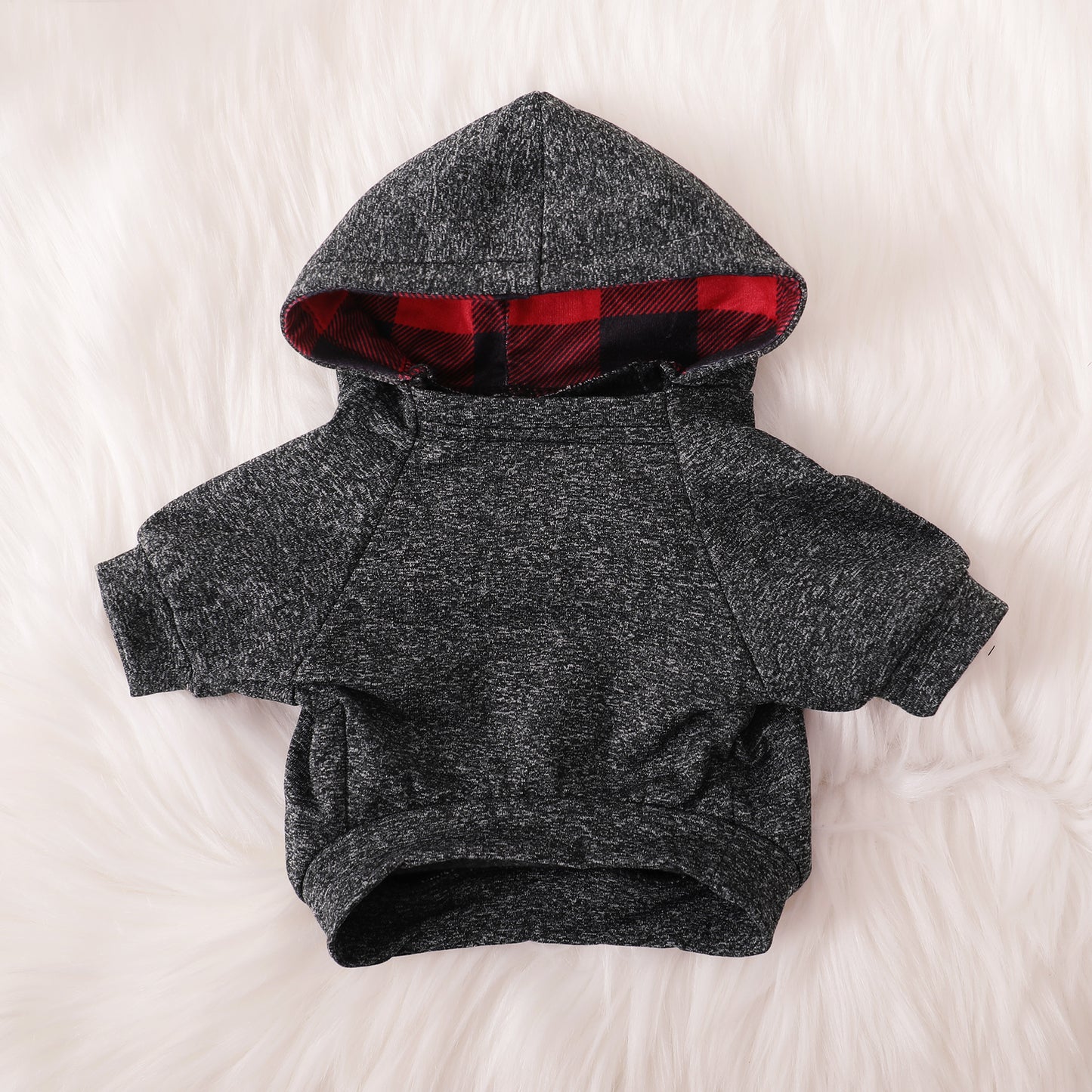 Pet Dog and Cat Clothes Pet Fashion Hoodie with Pockets Grey Plaid HA32107752
