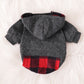 Pet Dog and Cat Clothes Pet Fashion Hoodie with Pockets Grey Plaid HA32107752
