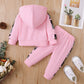 Baby Clothes Baby Outfits Text Print Hoodie Pants 2PCS Black Suit MIO32109001