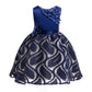 Princess Dress For Little Girls Embroidery Bow Long Sleeve Winter Performance One Piece Party Dress Pink 3182