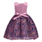 Princess Dress For Little Girls Embroidery Bow Long Sleeve Winter Performance One Piece Party Dress Pink 3182