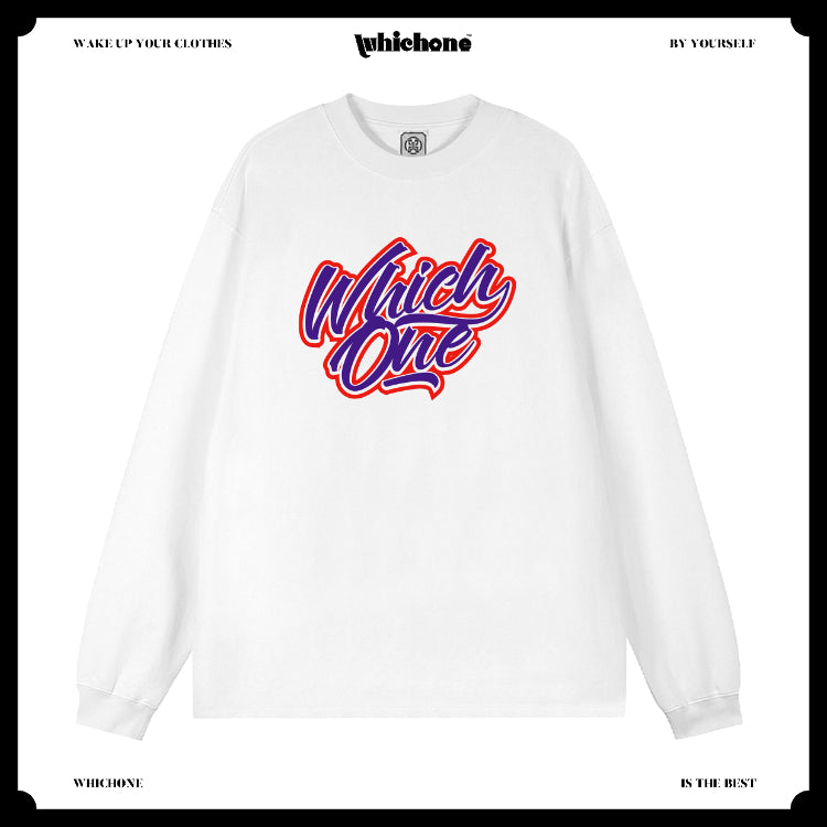 Customized Long Sleeve Round Neckline, handwritten english, black, white, pure cotton, matching outfits, whatever design you wantDZ2220
