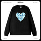 Customized Long Sleeve Round Neckline, three-dimensional heart pattern, black, white, pure cotton, matching outfits, whatever design you wantDZ2226