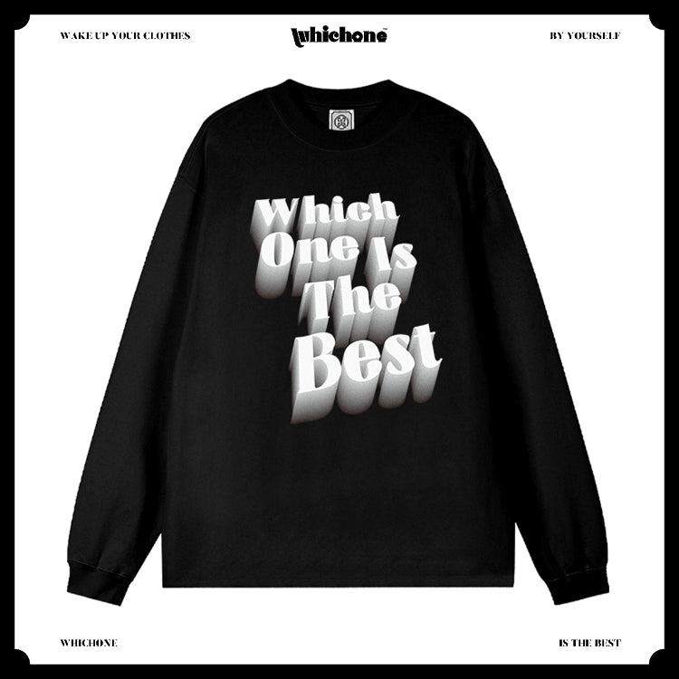 Customized Long Sleeve Round Neckline, Three-dimensional English pattern, black, white, pure cotton, matching outfits, whatever design you wantDZ2228