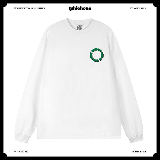 Customized Long Sleeve Round Neckline, three-dimensional circle pattern, black, white, pure cotton, matching outfits, whatever design you wantDZ2227