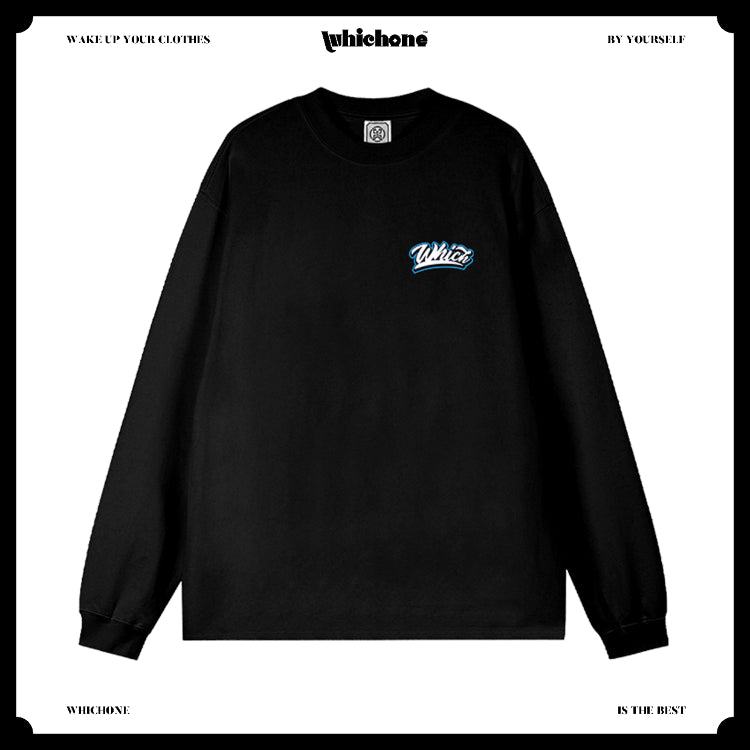 Customized Long Sleeve Round Neckline, Gradient fluid English pattern, black, white, pure cotton, matching outfits, whatever design you wantDZ2229