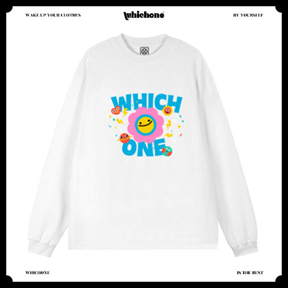 Customized Long Sleeve Round Neckline, cute sun flower pattern, black, white, pure cotton, matching outfits, whatever design you wantDZ2232