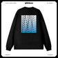 Customized Long Sleeve Round Neckline, Gradient fluid English pattern, black, white, pure cotton, matching outfits, whatever design you wantDZ2229