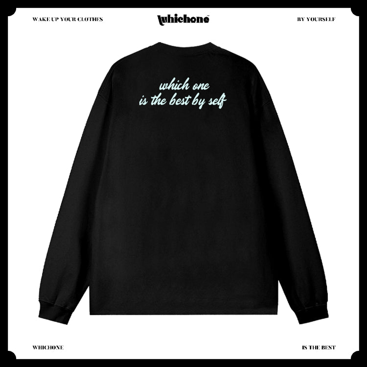 Customized Long Sleeve Round Neckline, three-dimensional heart pattern, black, white, pure cotton, matching outfits, whatever design you wantDZ2226