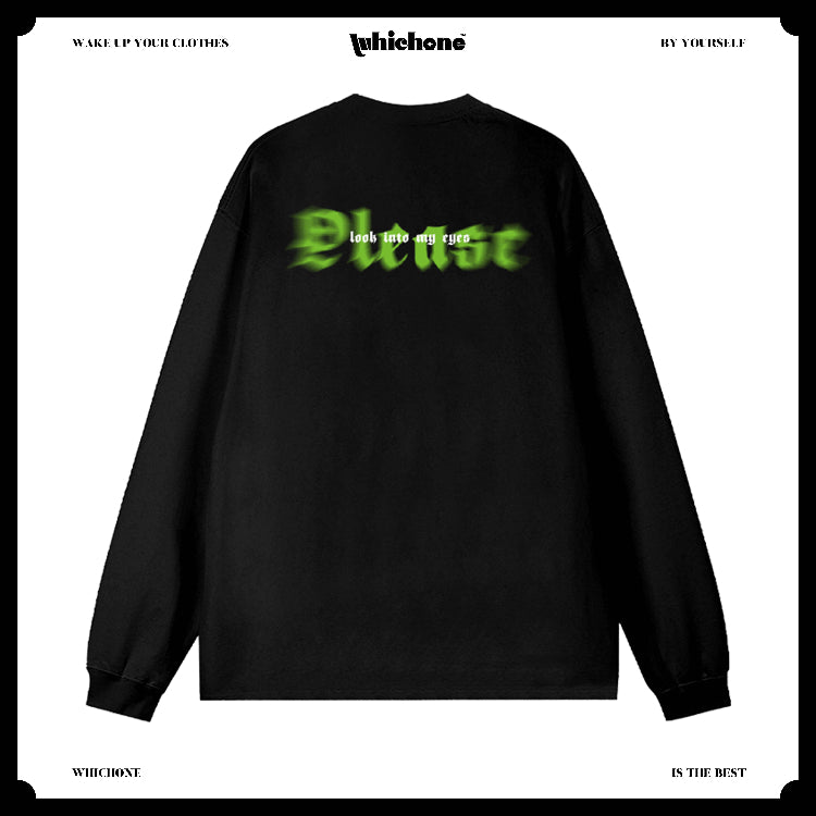 Customized Long Sleeve Round Neckline, Medusa English pattern, black, white, pure cotton, matching outfits, whatever design you wantDZ2225