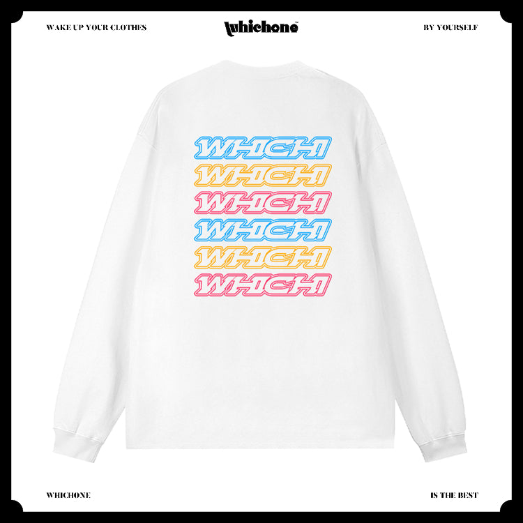 Customized Long Sleeve Round Neckline, Three-color English pattern, black, white, pure cotton, matching outfits, whatever design you wantDZ2231