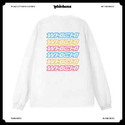 Customized Long Sleeve Round Neckline, Three-color English pattern, black, white, pure cotton, matching outfits, whatever design you wantDZ2231