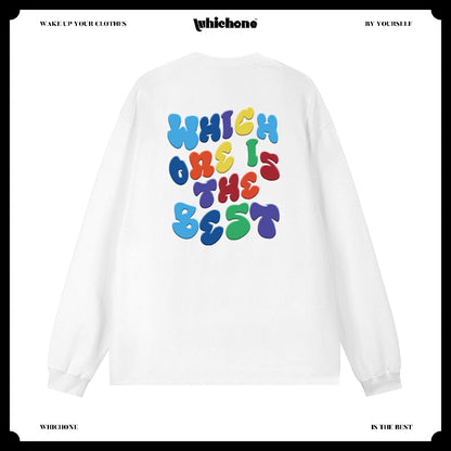 Customized Long Sleeve Round Neckline, cute colorful letters, black, white, pure cotton, matching outfits, whatever design you wantDZ2221