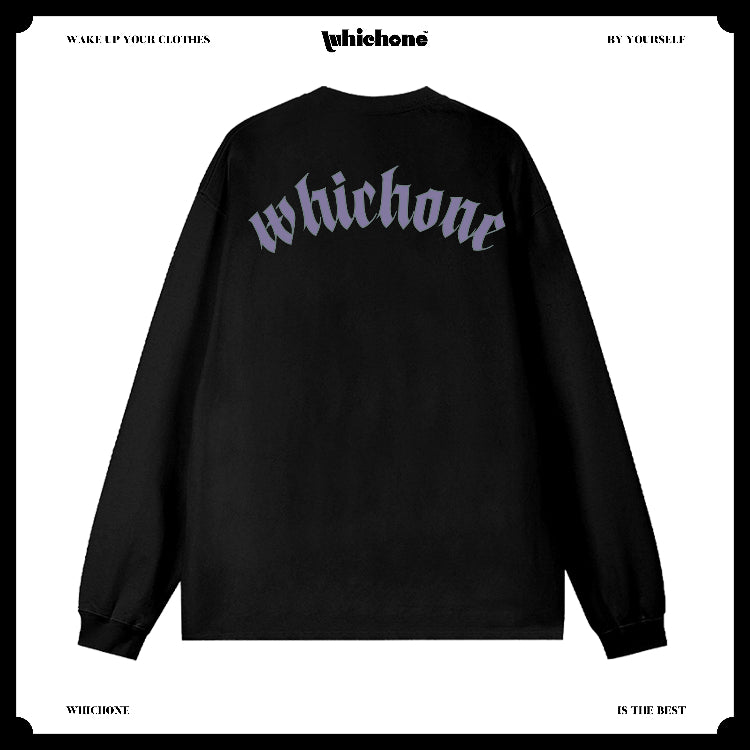Customized Long Sleeve Round Neckline, cool letters, black, white, pure cotton, matching outfits, whatever design you wantDZ2223
