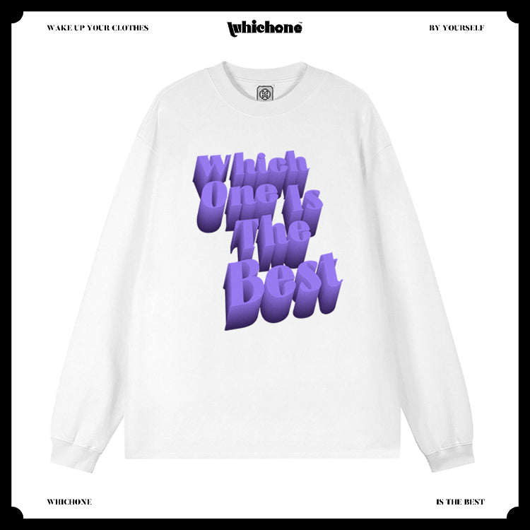 Customized Long Sleeve Round Neckline, Three-dimensional English pattern, black, white, pure cotton, matching outfits, whatever design you wantDZ2228