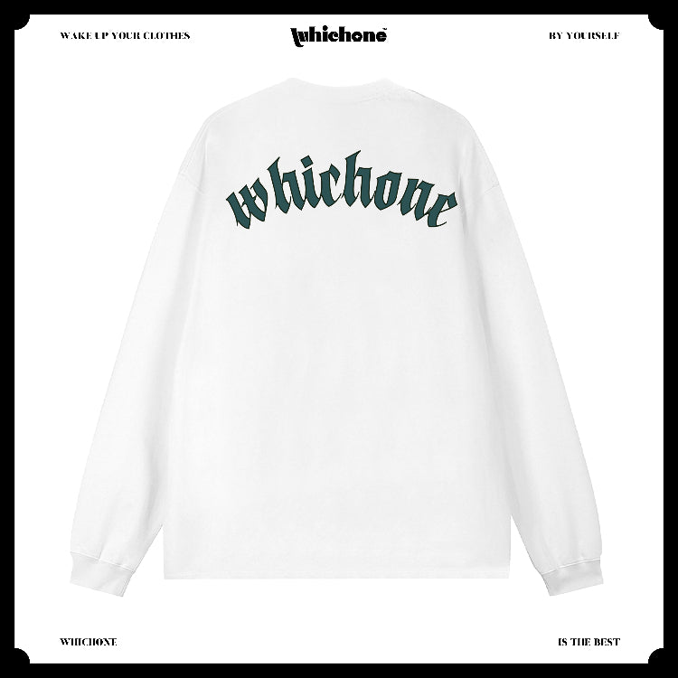 Customized Long Sleeve Round Neckline, cool letters, black, white, pure cotton, matching outfits, whatever design you wantDZ2223
