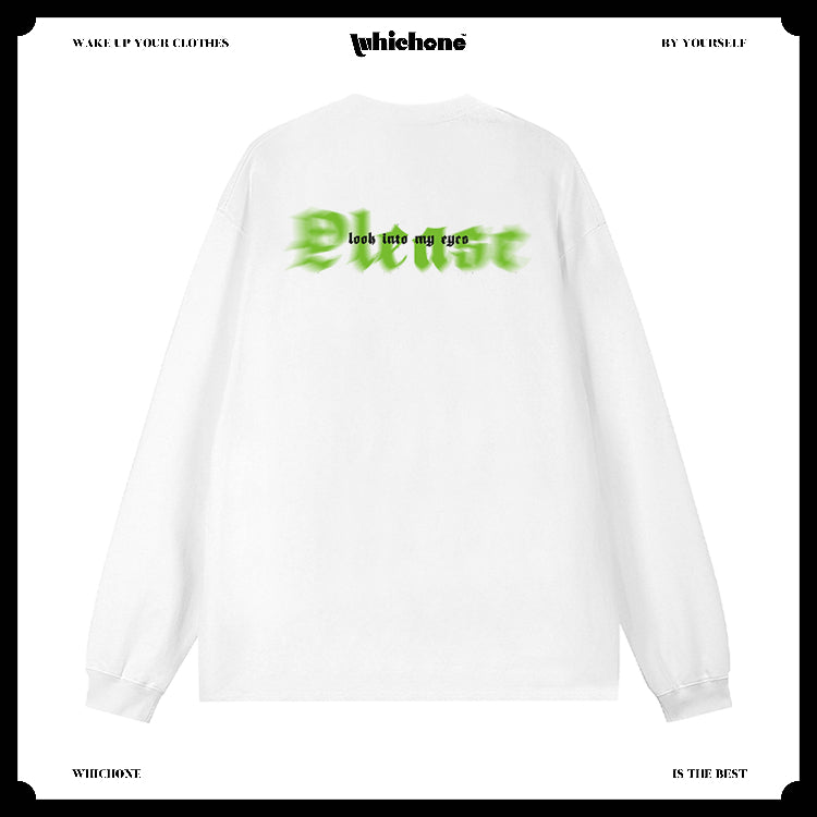 Customized Long Sleeve Round Neckline, Medusa English pattern, black, white, pure cotton, matching outfits, whatever design you wantDZ2225