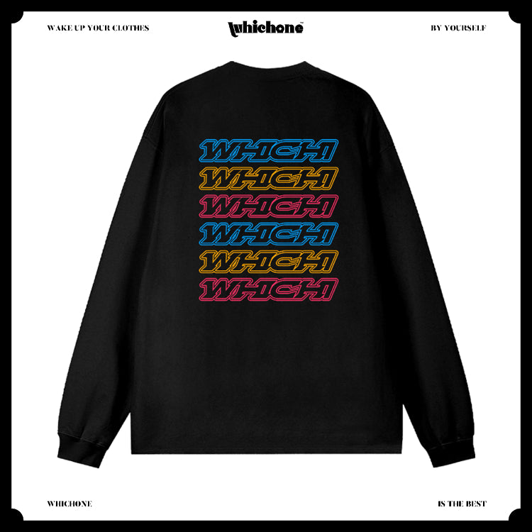 Customized Long Sleeve Round Neckline, Three-color English pattern, black, white, pure cotton, matching outfits, whatever design you wantDZ2231