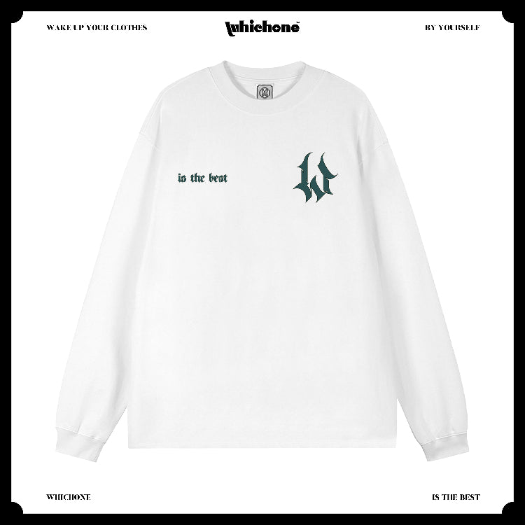 Customized Long Sleeve Round Neckline, cool letters, black, white, pure cotton, matching outfits, whatever design you wantDZ2223