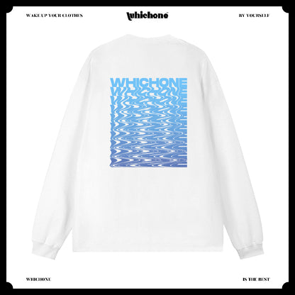 Customized Long Sleeve Round Neckline, Gradient fluid English pattern, black, white, pure cotton, matching outfits, whatever design you wantDZ2229
