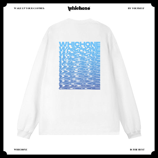 Customized Long Sleeve Round Neckline, Gradient fluid English pattern, black, white, pure cotton, matching outfits, whatever design you wantDZ2229