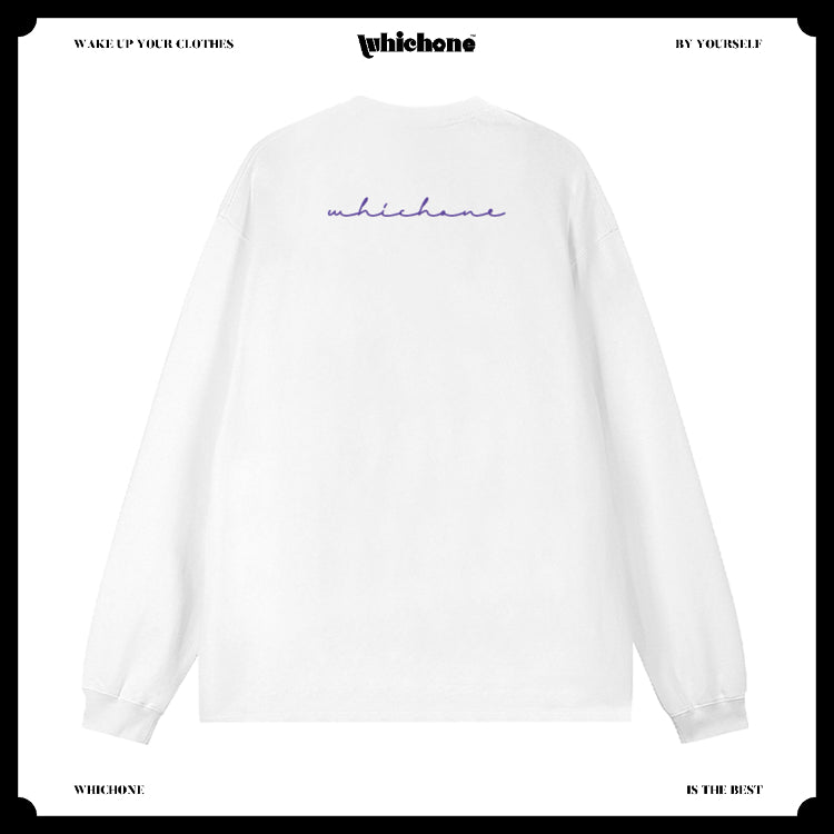 Customized Long Sleeve Round Neckline, Three-dimensional English pattern, black, white, pure cotton, matching outfits, whatever design you wantDZ2228